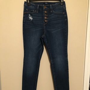 Destroyed Hem Skinny Jeans